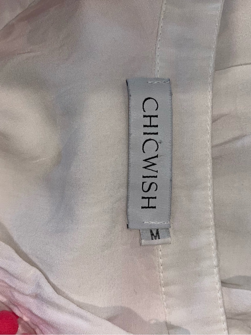 ChicWest White Maxi Dress with Pink Pom Trim - Picture 4 of 4